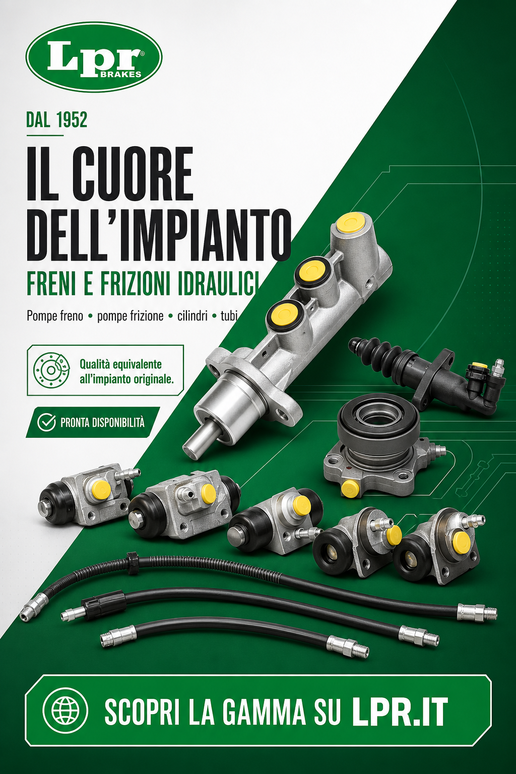 LPR Brakes pompe freno, pompe frizione, cilindri ruota e tubi idraulici per impianto frenante