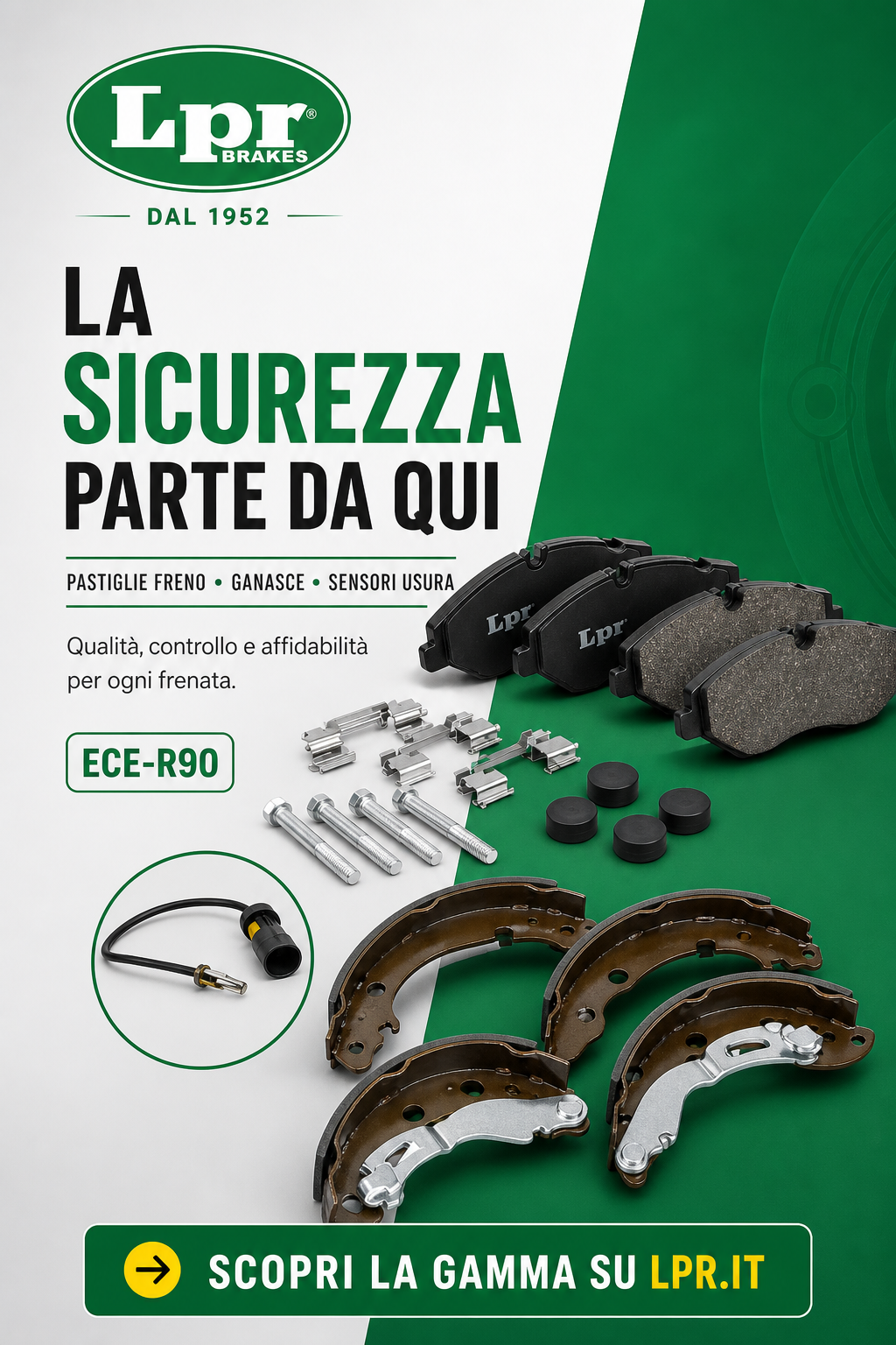 LPR Brakes pastiglie freno, ganasce e sensori usura ECE-R90 distribuiti da Easy Car